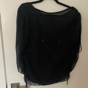 Easel Black Sheer Women's Blouse